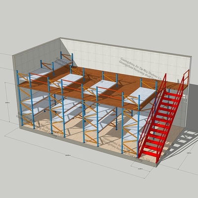 سکوهای نیم طبقه ذخیره سازی 5000 کیلوگرم نیم طبقه فولادی پیش ساخته برای فروشگاه