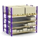 قفسه غلتکی سنگین 4 لایه نارنجی ISO9001 قفسه غلتکی فلزی نقره ای